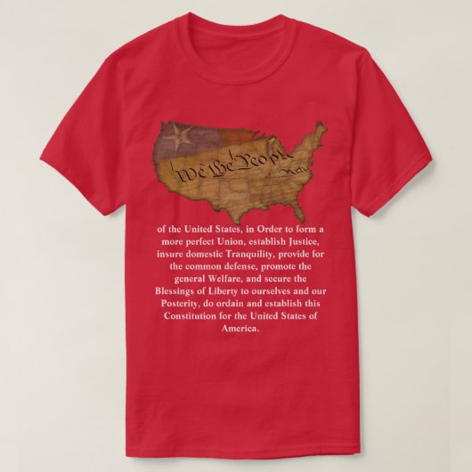 T-shirt Préambule de la Constitution des États-Unis (Design devant)