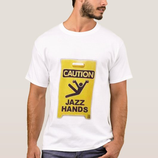 T-shirt Précaution - mains de jazz (Devant)