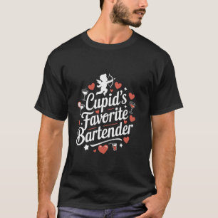 T-shirt Préféré de Cupidon Barman de la Saint-Valentin