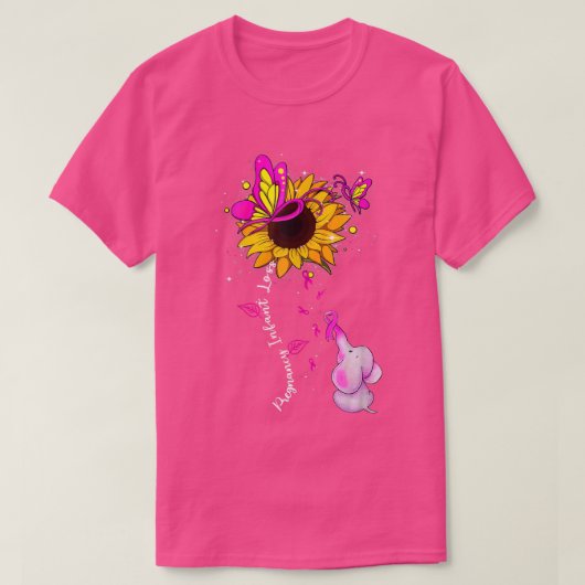 T-shirt Pregnancy Infant Loss Awareness Sunflower Elephant (Design devant)