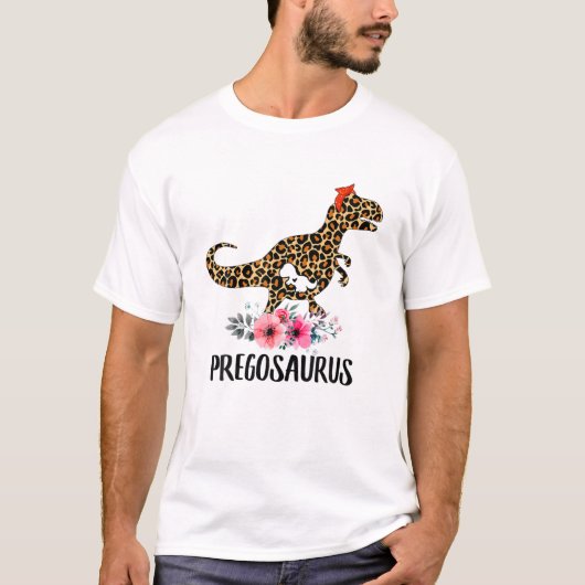 T-shirt Pregosaurus Femme de grossesse amusante (Devant)
