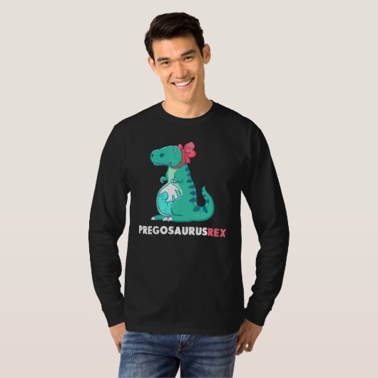T-shirt Pregosaurus Rex Dinosaur Faire-part de grossesse 1 (Devant entier)