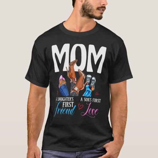 T-shirt Premier Ami de maman Un Fils Première Fille (Devant)