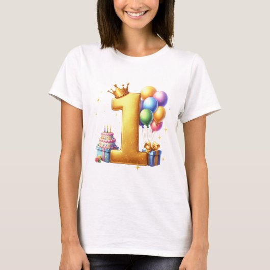 T-shirt Premier anniversaire doré (Devant)