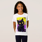 T-Shirt Premier atterrissage de Chat noir sur la surface d (Devant entier)