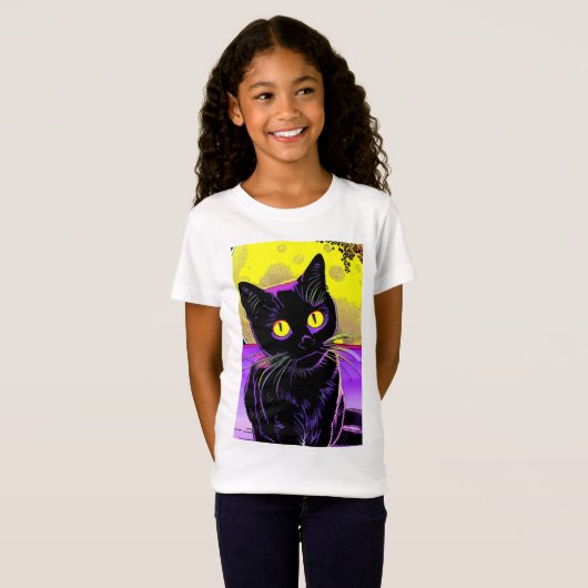 T-Shirt Premier atterrissage de Chat noir sur la surface d (Devant entier)