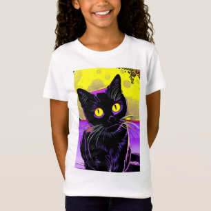 T-Shirt Premier atterrissage de Chat noir sur la surface d