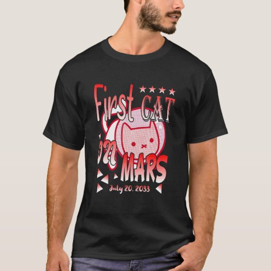 T-shirt Premier Chat Sur Mars Astronaute Chat 2 (Devant)