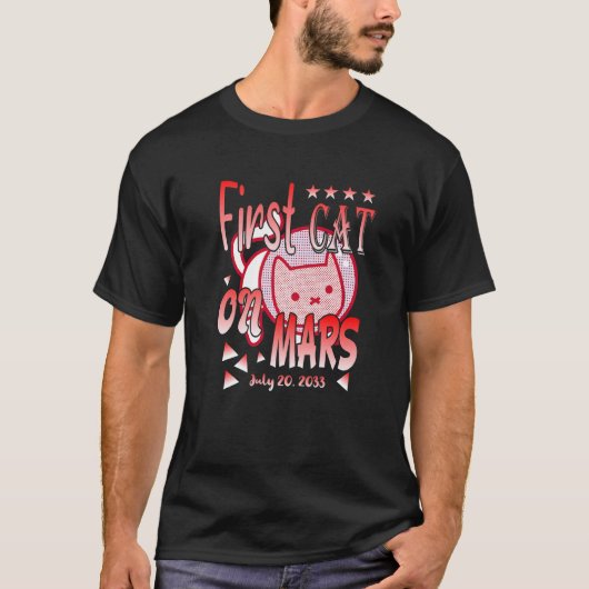 T-shirt Premier chat sur Mars Chat astronaute (Devant)