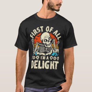 T-shirt Premier d'un Délice Squelette Effrayant Halloween 