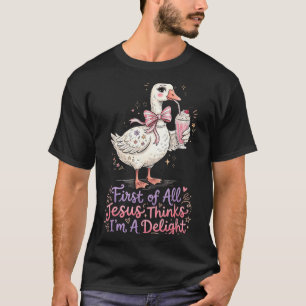 T-shirt Premier Jésus pense une conception d'oie délice 3