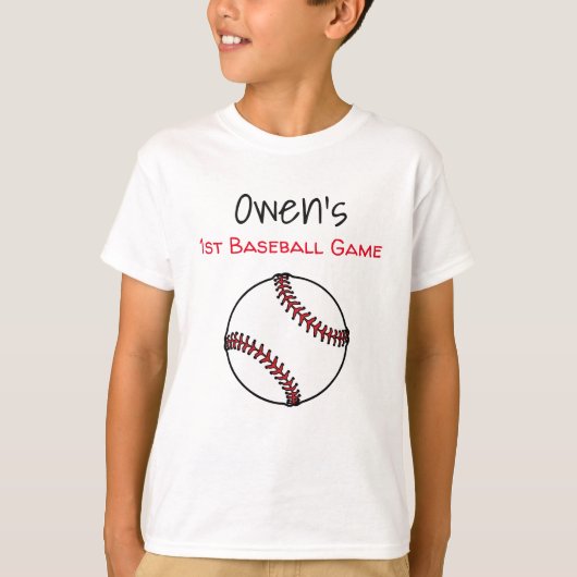 T-shirt premier jeu de baseball personnalisé (Devant)