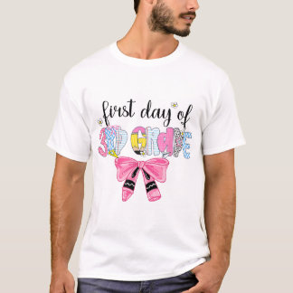 T-shirt Premier Jour De 3E Année Enseignante Fille Coquett