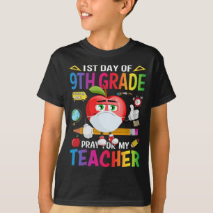 T-shirt Premier Jour De 9E Année Prière Pour Mon Enseignan