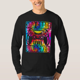 T-shirt Premier Jour De La 3e Année Niveau Débloqué Joueur