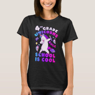 T-shirt Premier jour de l'école, Fille 4e année, Unicorne,