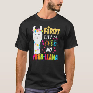 T-shirt Premier Jour De L'École No Prob Llama Professeur É