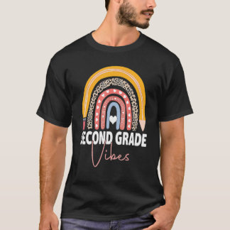 T-shirt Premier Jour De L'École Vibes De Deuxième Année Éq