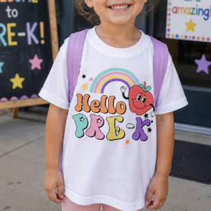 T-Shirt Premier jour de pré-maternelle arc-en-ciel