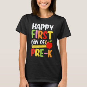 T-shirt Premier Jour De Pré-Maternelle Enseignant Élève Mi