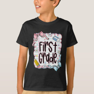 T-shirt Premier Jour De Première Année Nœud Coquette Pour