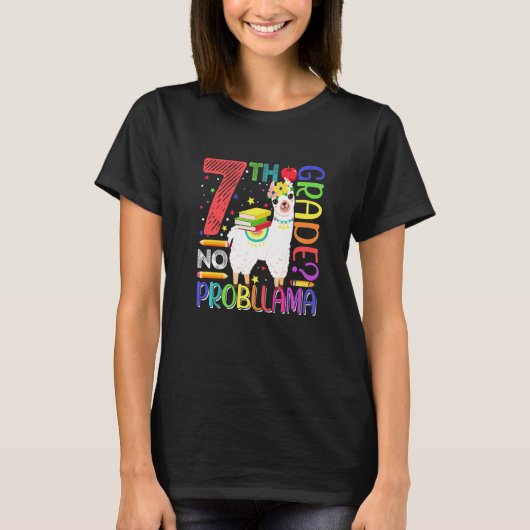 T-shirt Premier Jour D'école 7e Année Pas De Problème Prof (Devant)
