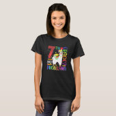 T-shirt Premier Jour D'école 7e Année Pas De Problème Prof (Devant entier)