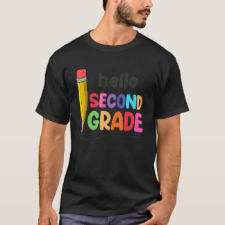 T-shirt Premier Jour D'école Bonjour Deuxième Professeur D