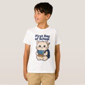 T-shirt Premier Jour d'École Chat - Joli Chatons (Devant entier)