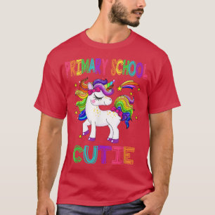 T-shirt Premier jour d'école Écolières mignonnes Uni
