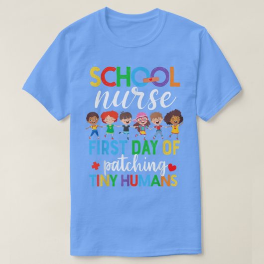 T-shirt Premier Jour Drôle De Patching Tiny Humans Tee Sch (Design devant)