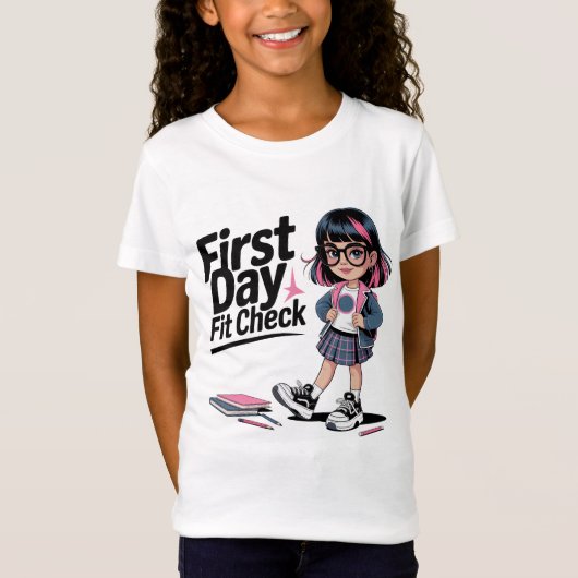 T-Shirt Premier jour Vérifier le style de couverture Prepp (Devant)