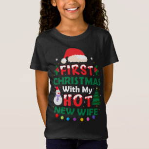 T-Shirt Premier Noël Avec Ma Nouvelle Femme Chaude Amusant