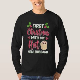 T-shirt Premier Noël Avec Mon Chaud Nouveau Mari Noël
