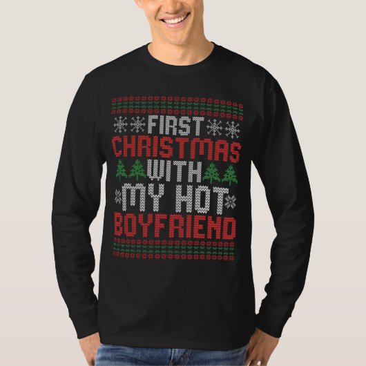 T-shirt Premier Noël avec mon Hot BoyFriend Sweend (Devant)