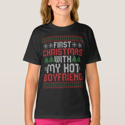 T-shirt Premier Noël avec mon Hot BoyFriend Sweend (Devant)