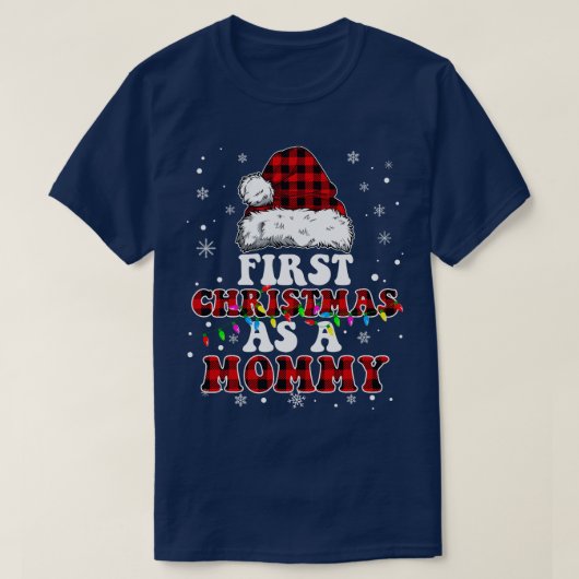 T-shirt Premier Noël Comme Maman Santa Hat Rouge Plaid Buf (Design devant)