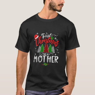 T-shirt Premier Noël Comme Mère Famille A Plaid Pajamas X
