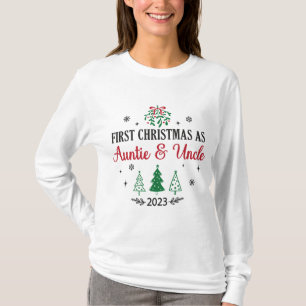 T-shirt Premier Noël Comme Tante Et Oncle 2023