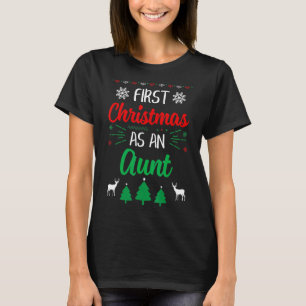 T-shirt Premier Noël Comme Tante Noël Première Fois Aunti