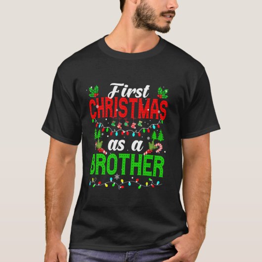 T-shirt Premier Noël En Famille Frère Feux Feux Pa (Devant)