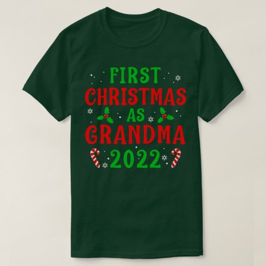 T-shirt Premier Noël en grand-mère Noël Grand-mère Nouveau (Design devant)