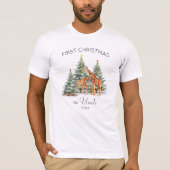 T-shirt Premier Noël en Oncle Année Cute Giraffes Famille (Devant)