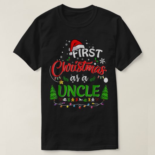 T-shirt Premier Noël en oncle Nouveau Oncle 1er Noël (Design devant)