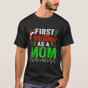 T-shirt Premier Noël en tant que maman Lumières de Noël No