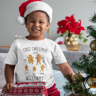 T-shirt Premier Noël Enfant Adopté Famille Gingerbread Per