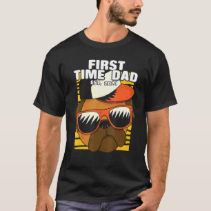 T-shirt Premier Papa Homme 2021 Chien Pug Avec Lunettes De