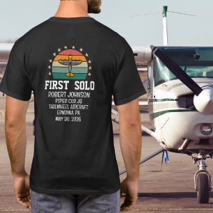 T-shirt Premier pilote d'avion solo personnalisé rétro