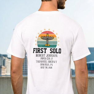 T-shirt Premier pilote d'avion solo personnalisé rétro