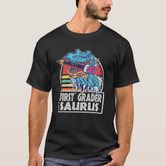 T-shirt Premier Saurus De Niveau De Retour À L'École Dino 